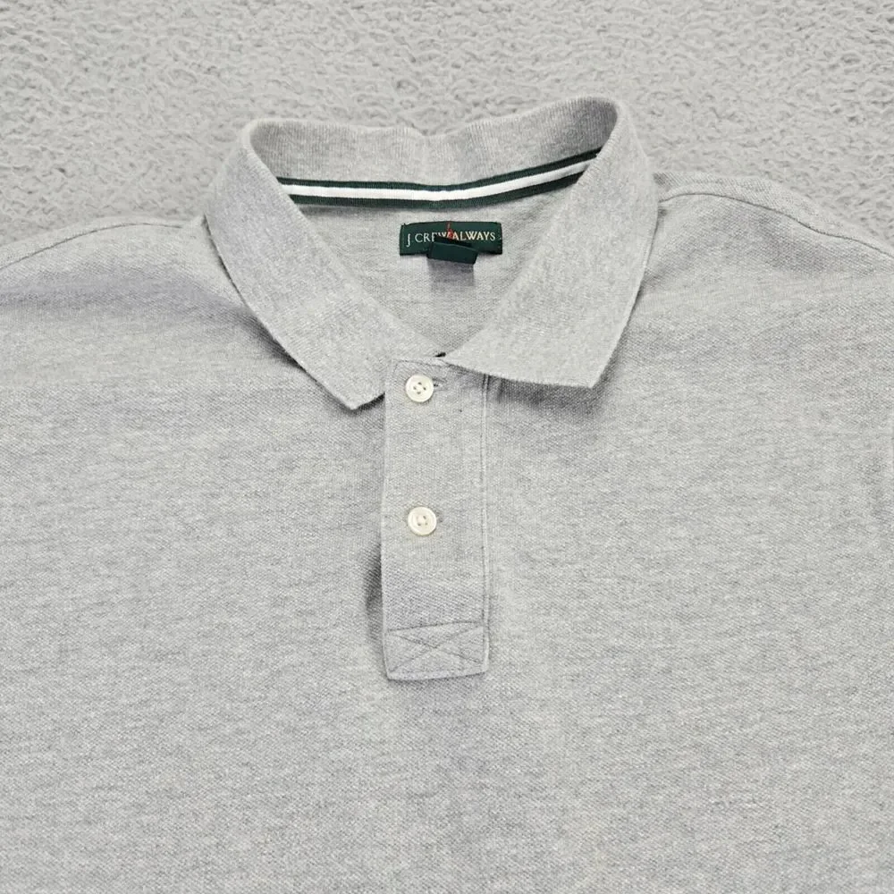 J.Crew Shirt‎ Mens Large Gray Always Oarsman Short Sleeve Polo Golf Preppy Y2K